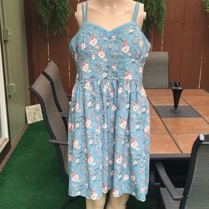 Xhilaration teal printed sundress size XXL